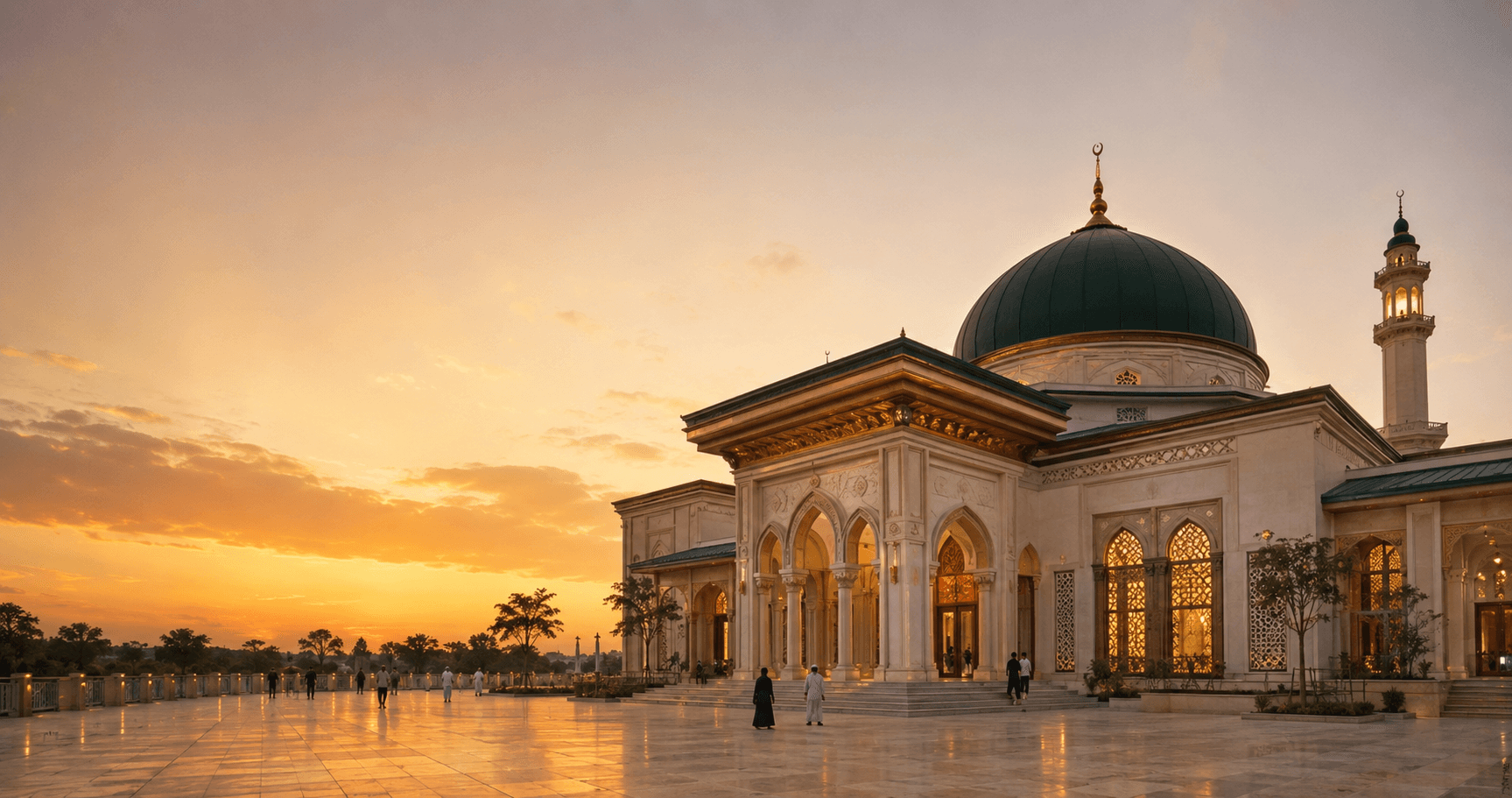 Ilustrasi representatif suasana masjid menjelang Maghrib